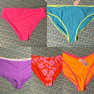 Wild Fable Lot of 5 pairs of bikini bottoms. Womens plus size 3X multi color